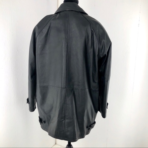 Vintage Leather Jacket Black Size LP - Picture 2 of 7